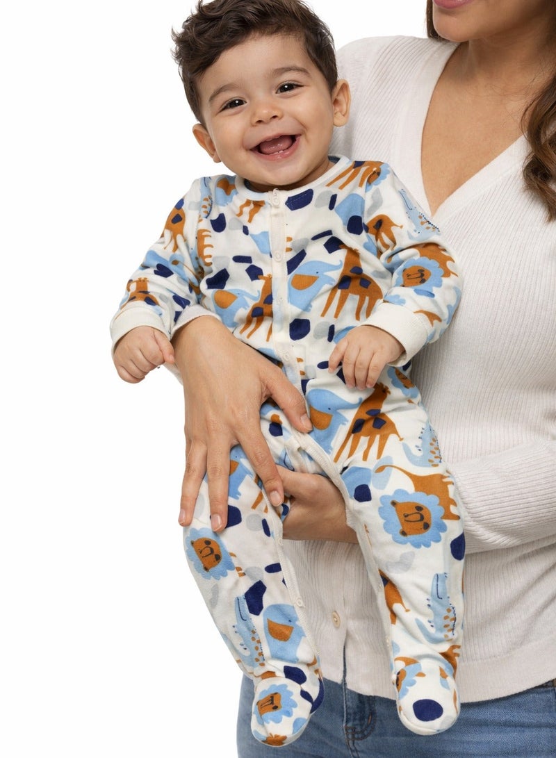 مينوتي طقم من 2 بيجامات أطفال بأزرار كاملة الطول - Image 1